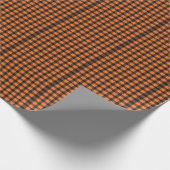 Halloween Buffalo Plaid Classic Orange & Black Cadeaupapier (Hoek)