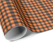 Halloween Buffalo Plaid Classic Orange & Black Cadeaupapier (Rol Hoek)