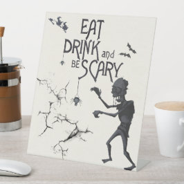 Halloween Buffet Voedsel Tafel Reclamebord Met Voetstuk