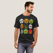 Halloween Building Brick Head Adult Men Youth Boy  T-shirt (Voorkant volledig)