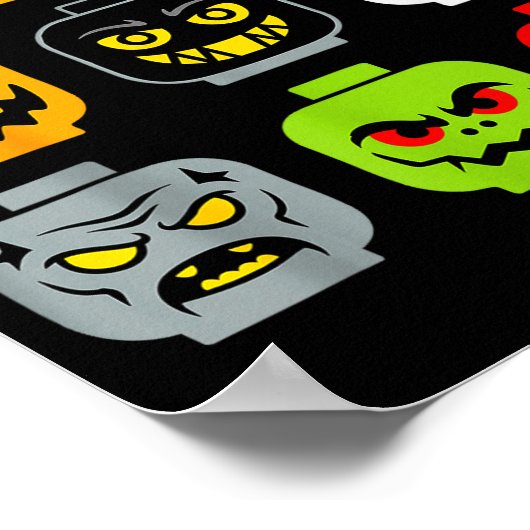 Halloween Building Brick Head Shirt Adult Men Kids Poster (Hoek)