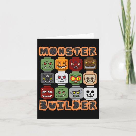 Halloween Building Bricks Monster Builder Brick He Kaart (Voorkant)