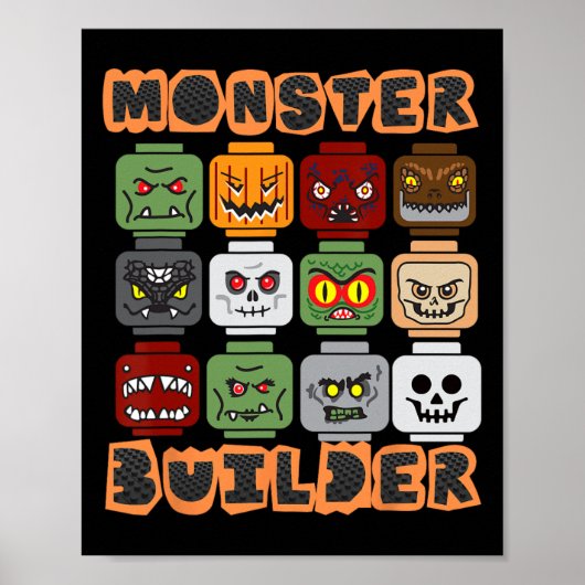 Halloween Building Bricks Monster Builder Brick He Poster (Voorkant)