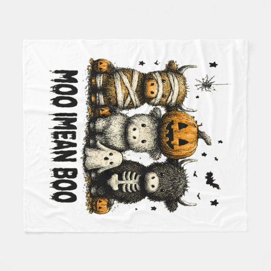 Halloween Bull Sheet Fleece Deken (Voorkant (Horizontaal))