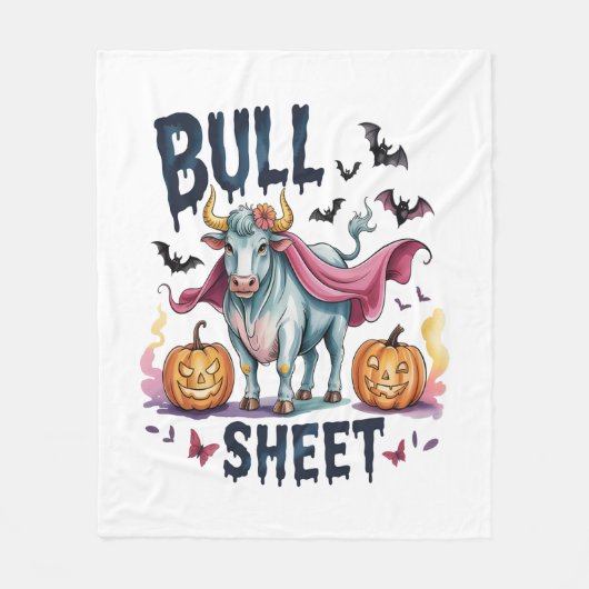 Halloween Bull Sheet, Funny Ghost Koe Fleece Deken (Voorkant)
