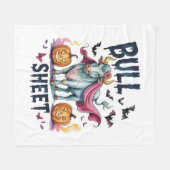 Halloween Bull Sheet, Funny Ghost Koe Fleece Deken (Voorkant (Horizontaal))