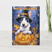 Halloween Bull Terrier Dog Feestdagen Kaart (Voorkant)