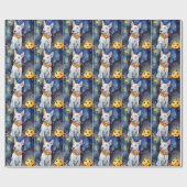 Halloween Bull Terrier met pompoenen eng Cadeaupapier (Vlak)