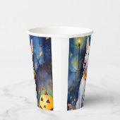 Halloween Bull Terrier met pompoenen eng Papieren Bekers (Rechts)