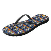 Halloween Bull Terrier Met Pompoenen Eng Teenslippers (Schuin)