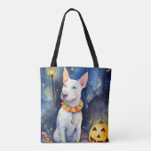 Halloween Bull Terrier met pompoenen eng Tote Bag (Achterkant)