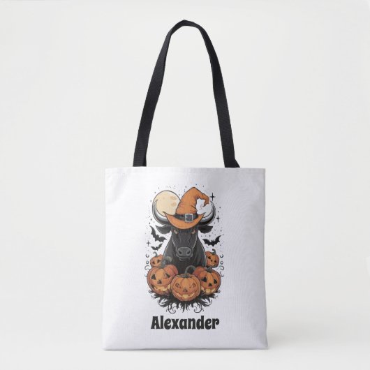 Halloween Bull Witch Gepersonaliseerde Halloween Tote Bag (Voorkant)