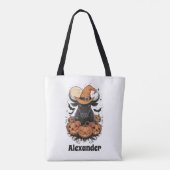 Halloween Bull Witch Gepersonaliseerde Halloween Tote Bag (Achterkant)