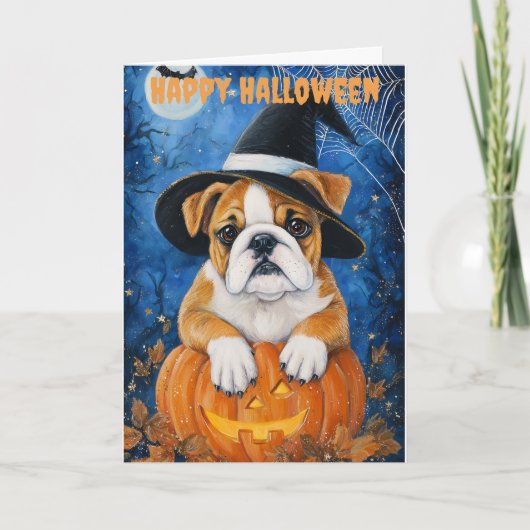 Halloween Bulldog Dog Feestdagen Kaart (Voorkant)