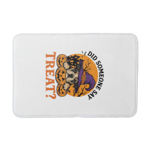 Halloween Bulldog Heks Hond Treat Vintage T-shirt  Badmat