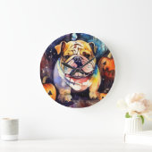 Halloween Bulldog met pompoenen eng Grote Klok (Huis)