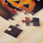 Halloween Bulldog met pompoenen eng Legpuzzel (Zijkant)