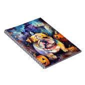 Halloween Bulldog met pompoenen eng Notitieboek (Rechterzijde)