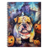 Halloween Bulldog met pompoenen eng Notitieboek (Voorkant)