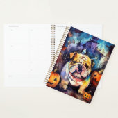 Halloween Bulldog met pompoenen eng Planner (Display)