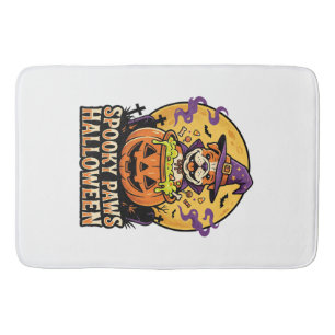 Halloween Bulldog Pompoen Nacht Badmat