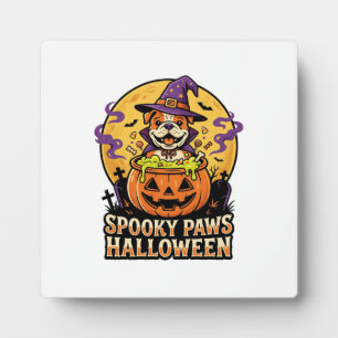 Halloween Bulldog Pompoen Nacht Fotoplaat