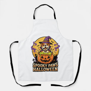 Halloween Bulldog Pompoen Nacht Schort