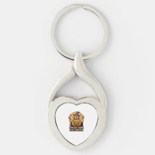 Halloween Bulldog Pompoen Nacht Sleutelhanger
