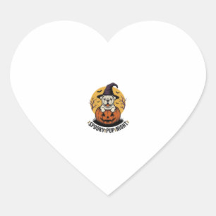 Halloween Bulldog-shirt met vintage pompoen hond A Hart Sticker