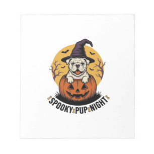 Halloween Bulldog-shirt met vintage pompoen hond A Notitieblok