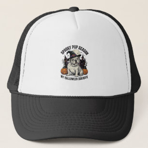 Halloween Bulldog T-shirt Schattige Heks Hond Vint Trucker Pet