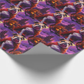 Halloween Bulldog Vampire Pumpkins eng Cadeaupapier (Hoek)