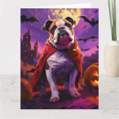 Halloween Bulldog Vampire Pumpkins eng Kaart (Voorkant)
