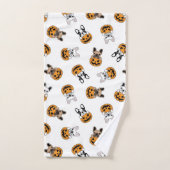 Halloween Bulldogs en Pompoenen Patroon Bad Handdoek (Handdoek)