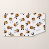 Halloween Bulldogs en Pompoenen Patroon Bad Handdoek (Handdoek)
