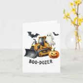 Halloween Bulldozer Bouw Trucks Ghost Hall Kaart (Gele Bloem)