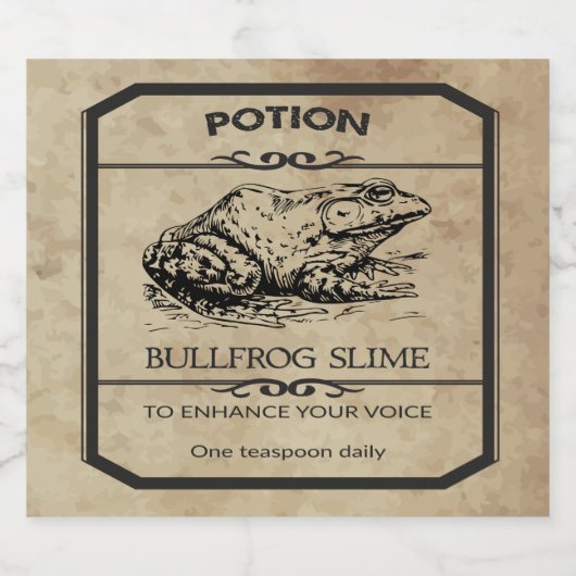 Halloween Bullfrog Slime Apothecary Bier Label Etiket (Enkel label)