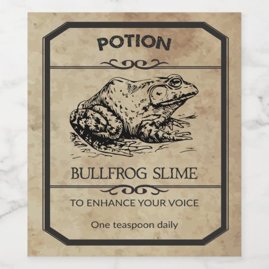 Halloween Bullfrog Slime Apothecary Wijnlabel Wijn Etiket (Enkel label)