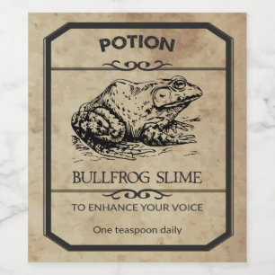 Halloween Bullfrog Slime Apothecary Wine Label Wijn Etiket