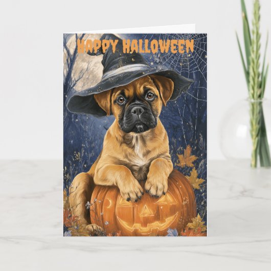 Halloween Bullmastiff Dog Feestdagen Kaart (Voorkant)