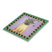 Halloween Bullmastiff-keramische Tegel Tegeltje (Zijkant)