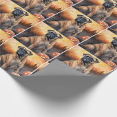 Halloween bullmastiff met pompoenen eng cadeaupapier (Hoek)
