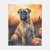 Halloween bullmastiff met pompoenen eng fleece deken (Voorkant)