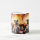 Halloween bullmastiff met pompoenen eng koffiemok (Center)