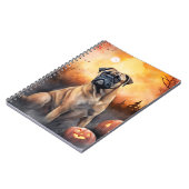 Halloween bullmastiff met pompoenen eng notitieboek (Linkerzijde)
