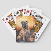 Halloween bullmastiff met pompoenen eng pokerkaarten (Achterkant)