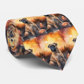 Halloween bullmastiff met pompoenen eng stropdas (Opgerold)