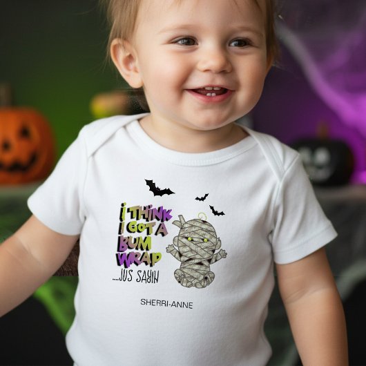 Halloween Bum Wrap Mummie Baby Groen ID683 Romper