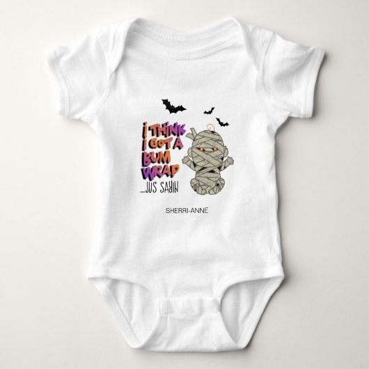 Halloween Bum Wrap Mummy Baby ID683 Romper (Voorkant)