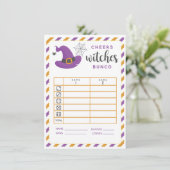 Halloween Bunco kaart Cheers Witches 2 rondes (Staand voorkant)